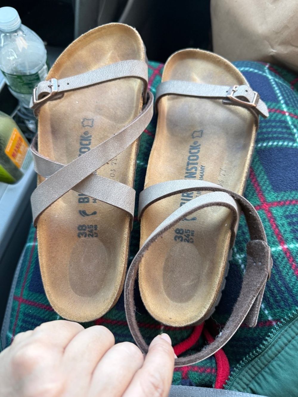 Birkenstock Women's Metallic Taupe Crisscross Sandals